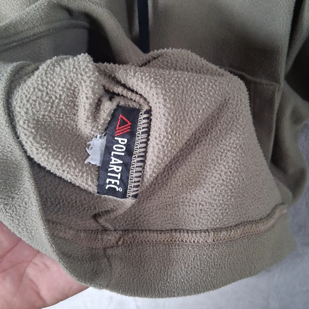 The North Face Polartec Fleece Hoodie Mens Medium Khaki Tan Vintage Y2K Pullover